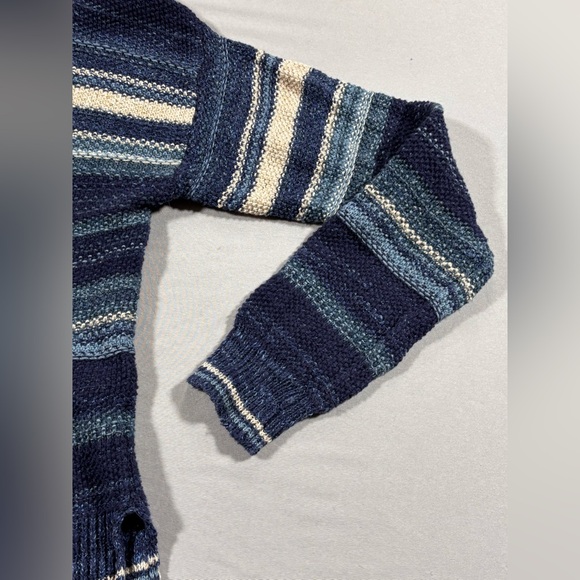 Denim & Supply Ralph Lauren Sweater Womens M Striped Lace Up V Neck Boho Cotton - Picture 10 of 11
